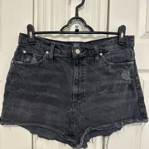BDG Distressed Black Jean Shorts High-Waisted Cut-Off